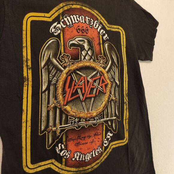 Slayer Silver Eagle Band Crew Neck Short Sleeve Shirt Mens Size Medium M Black - Picture 4 of 9